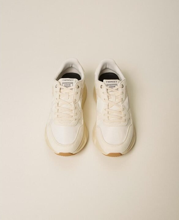 Sneakers efecto piel con inserciones de ante - Imagen 2